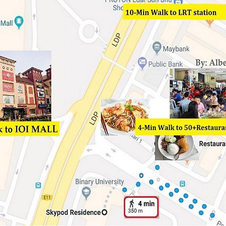 Puchong Skypod Residence, 1-5 Pax Cozy Unit, Walking Distance To Ioi Mall, 10Min Drive To Sunway Luaran gambar
