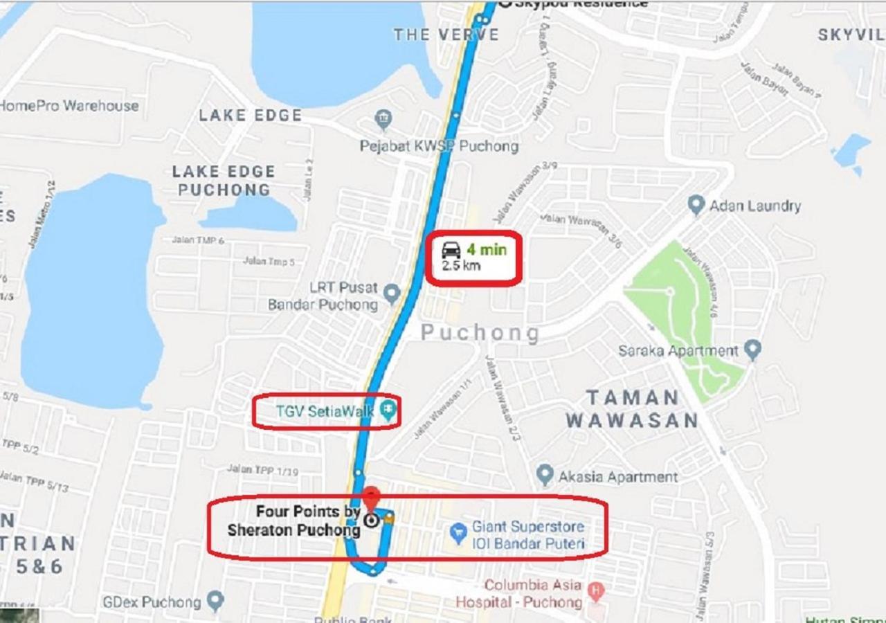 Puchong Skypod Residence, 1-5 Pax Cozy Unit, Walking Distance To Ioi Mall, 10Min Drive To Sunway Luaran gambar